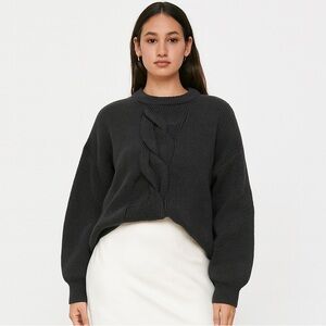 COS Chunky Knit Front Knot Twist Wool Sweater
